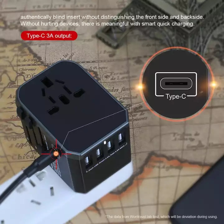 Universal International Travel Adapter With USB Charger